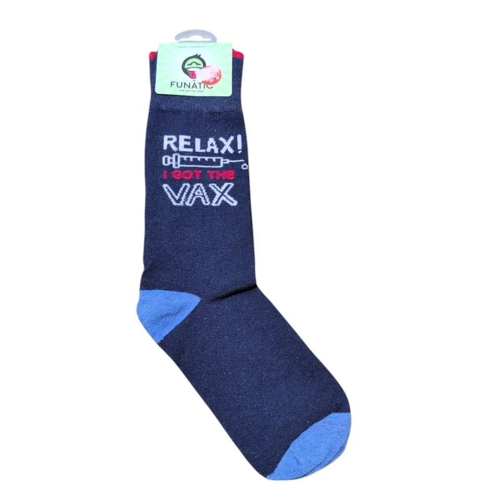 Novelty‎ Socks Relax I Got The Vax Nurse Doctor Gift Funny Nursing Med